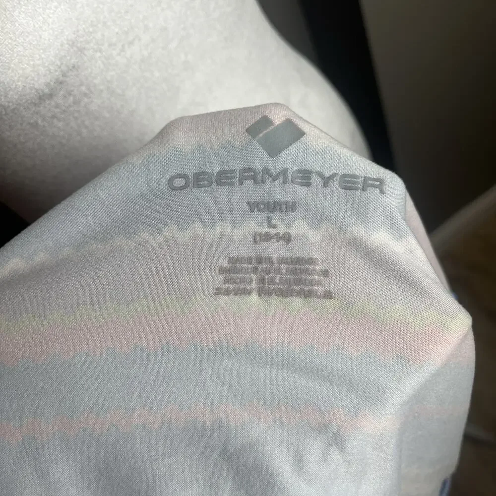 Obermeyer Youth Large Pullover Base Layer Striped Wicking Ski Shirt Comfort Vaca